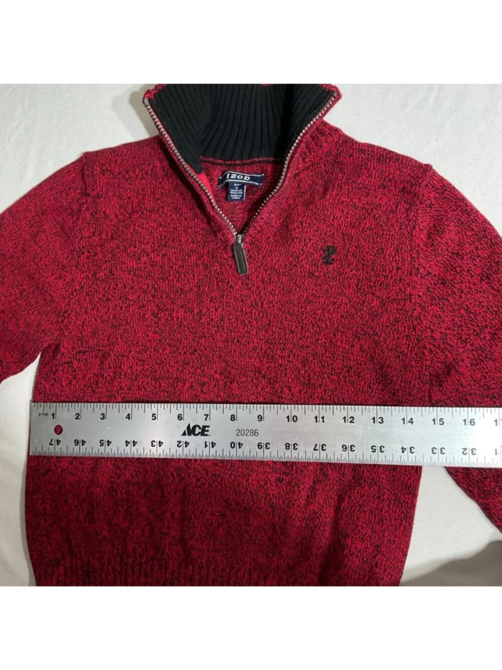 Izod kids  Red Marled Half-Zip Sweater Size 8 Cotton Blend